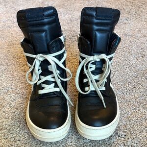 Rick Owens Black and White Kids Sneakers